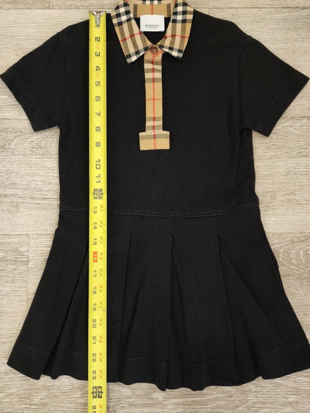 Burberry London Girls Black Nova Check Collared Cotton Shirt Dress Size 6Y - Picture 5 of 8
